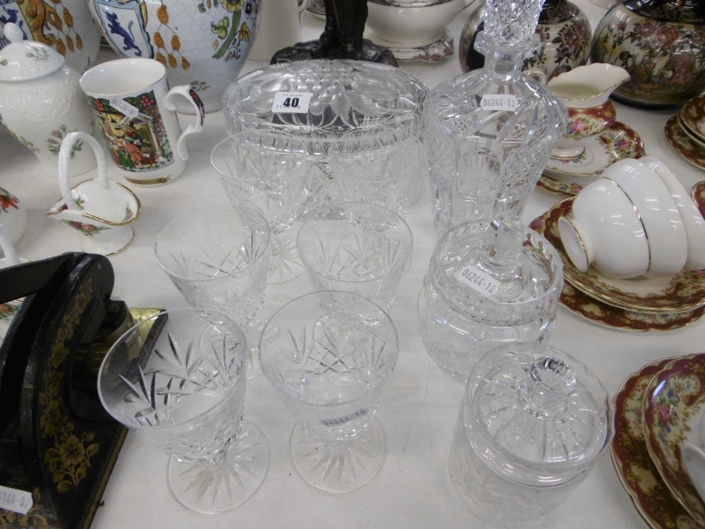 A COLLECTION OF CUT GLASSWARE