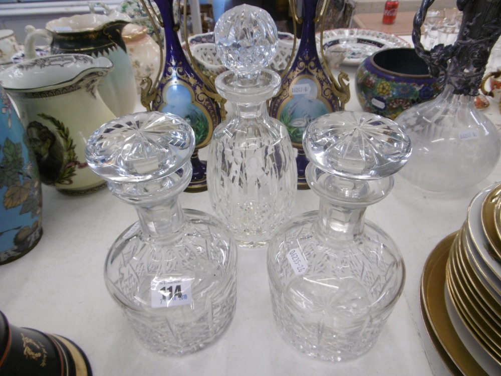 THREE GLASS DECANTERS - Image 2 of 2