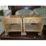 A PAIR OF ART DECO STYLE BEDSIDE CABINETS