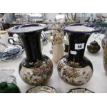 A PAIR OF VASES ONE A/F