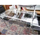 DESIGNER GLASS DRAW LEAF TABLE