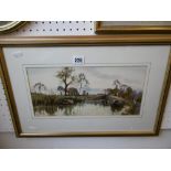 A SIGNED AND DATED RIVER SCENE WATERCOLOUR DATED 1904