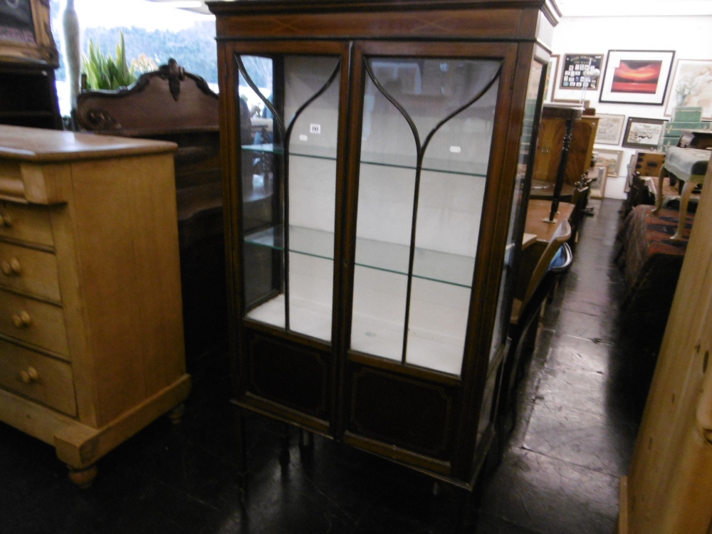 TWO DOOR EDWARDIAN DISPLAY CABINET - Image 3 of 4