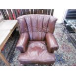 LEATHER WING ARMCHAIR