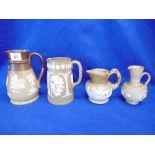 TWO DOULTON LAMBETH JUGS AND TWO OTHERS