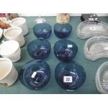 SET OF SIX ART DECO STYLE GLASS BOWLS