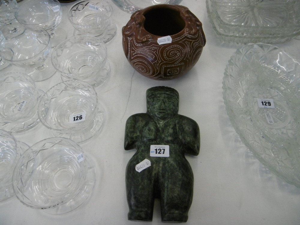 TRIBAL ART FIGURE AND TRIBAL ART BOWL - Image 2 of 3