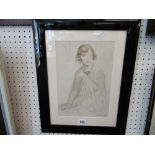 A SIGNED 1930'S DRAWING PORTRAIT FRAMED
