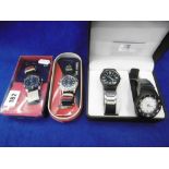 TWO SWATCH WATCHES AND TWO BOXED TOMMY BOY WATCHES