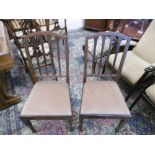 A SET OF TEN INLAID DINNING CHAIRS