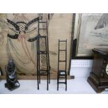 TWO RARE MINIATURE BRONZE LADDER BACK CHAIRS AFTER GIACOMETTI