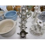 A FIVE PIECE SILVER PLATED TEA COFFEE SET