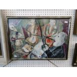 A FRAMED ABSTRACT PAINTING ARTIST JACOB BALCH
