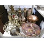 A BRASS WARE COLLECTION,