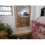 A LIGHTWOOD HALL CONSOLE TABLE AND MIRROR