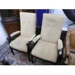 A PAIR OF PARKER KNOLL HIGH BACK CHAIRS