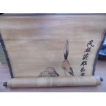 A JAPANESE PAINTED SCROLL OF A WARRIOR