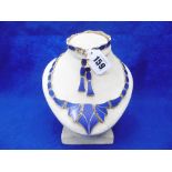 A LAPIS LAZULI AND SILVER GILT ART DECO JEWELLERY SET, NECKLACE,