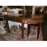 A GEORGE III MAHOGANY D END TABLE