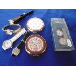 TWO TIMEX AND TWO OTHER WATCHES AND TWO STRATTON COMPACTS