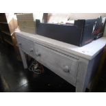 AN ANTIQUE PAINTED PINE DRESSER BASE