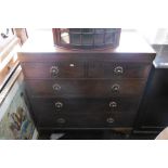 A 19TH CENTURY MAHOGANY CHEST OF DRAWERS