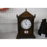 A 19TH CENTURY MAHOGANY MANTLE CLOCK A/F