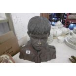 A SIGNED BUST OF A BOY SCOUT
