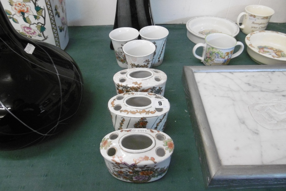 THREE PORCELAIN TOOTHBRUSH HOLDER AND CUP - Image 2 of 2