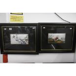 TWO FRAMED SILKS