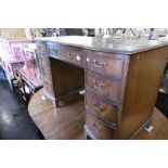 MAHOGANY LEATHER TOPPED DESK