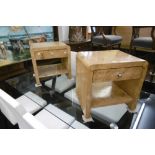 A PAIR OF ART DECO STYLE BEDSIDE TABLES