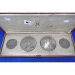 A RARE SET OF FOUR WHITE METAL BELGIUM MEDALLIONS WW1 VICTORY