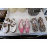 TWO PAIRS OF KURT GEIGER SHOWS PLUS ONE PAIR OF HOBBS (LADIES ALL AS NEW)
