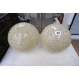 TWO GLASS LAMP SHADES