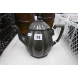 A VICTORIAN JAMES ALLEN SHEFFIELD PEWTER TEA POT