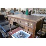 A CROSS BANDED MAHOGANY DESK