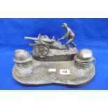 A FRENCH SPELTER DESK STAND