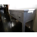 AN ANTIQUE PAINTED PINE DRESSER BASE