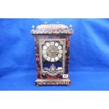 A 19TH CENTURY BOULLE MANTLE CLOCK