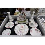 A COLLECTION OF CONTINENTAL PORCELAIN INCLUDING DRESDEN