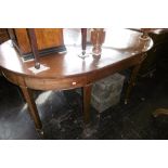 A GEORGE III MAHOGANY D END DINNING TABLE