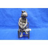 BRONZE FIGURE OF GIRL IN CHAIR