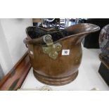 A COPPER COAL SCUTTLE