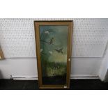 A FRAMED OIL ON CANVAS BIRDS SIGNED