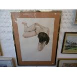 A SIGNED WATERCOLOUR NUDE STUDY SIGNED