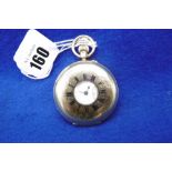 AN 18CT GOLD GENTLEMAN'S HALF HUNTER POCKET WATCH IN WORKING ORDER