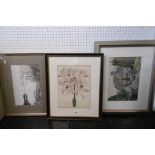 THREE FRAMED AND GLAZED WATERCOLOURS