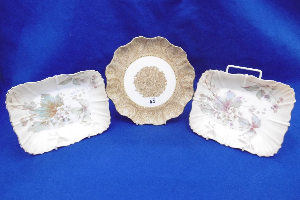 THREE ROYAL DOULTON PLATES CIRCA 1900