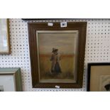 A FRAMED 19TH CENTURY OIL ON BOARD,